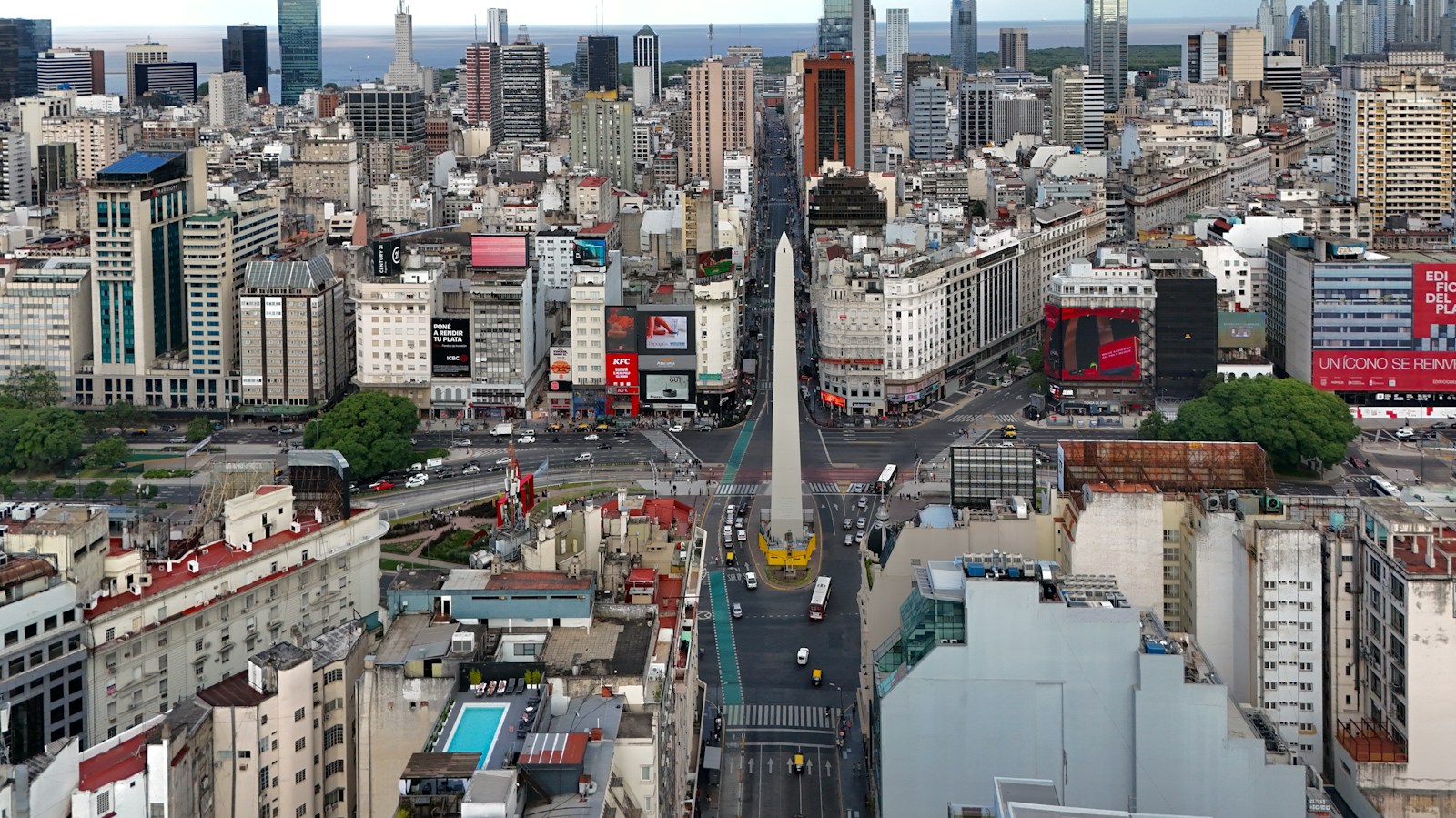 Aerial view of the Buenos Aires urban skyline